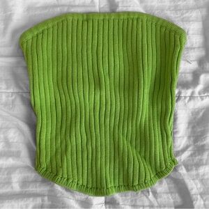 Vibrant Green Ribbed Knit Top